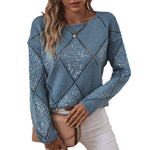 Load image into Gallery viewer, Diamond Sequin Knit Sweater Women Multiple Colors N5A284