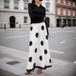 Load image into Gallery viewer, High Waist Polka Dot Skirt Women White Black N5A452