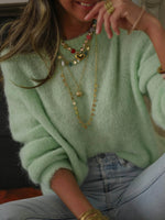 Load image into Gallery viewer, Soft Relaxed Ribbed Round Neck Knit Pullover Women N6G266