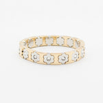 Load image into Gallery viewer, Floral Cuff Enamel Steel Crystal-Studded Elastic S5P141