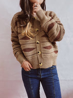 Load image into Gallery viewer, Color Block Striped Cardigan Women Cropped Round Neck N5A861