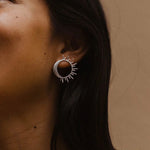 Load image into Gallery viewer, Sun Moon Studs Steel Gold Plated S5P146