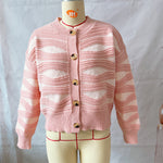Load image into Gallery viewer, Color Block Striped Cardigan Women Cropped Round Neck N5A861