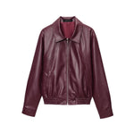 Load image into Gallery viewer, Solid Wine Notch Jacket Mid Heavy Short N5Z816