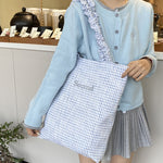 Load image into Gallery viewer, Polyester Grid Shoulder Bag Contrast Top Handle S5P321