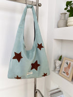 Load image into Gallery viewer, Women's Suede-Feel Star Embroidered Tote Bag N6J182