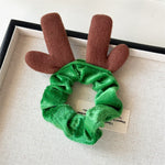 Load image into Gallery viewer, Velvet Reindeer Antler Christmas Scrunchie N6K003