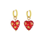 Load image into Gallery viewer, Glass Heart Earrings Women Colorful Enamel Drop S5P885