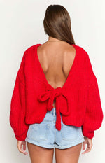 Load image into Gallery viewer, Reversible Bow Tie Cardigan Short Crochet Knit Front N5A840