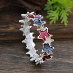 Load image into Gallery viewer, Enamel Asymmetrical Star Stretch Bangle Women N6C216
