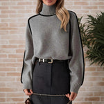 Load image into Gallery viewer, High Neck Stripe Knit Sweater Women Multiple Colors N5A596
