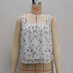 Load image into Gallery viewer, Blue Square Neck Double Strap Tank Top Women N5A926