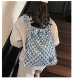 Load image into Gallery viewer, Grid Denim Convertible Backpack Multi-Position Carry S5P295
