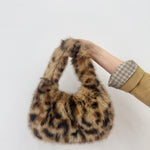 Load image into Gallery viewer, Faux Fur Y2K Leopard Underarm Purse Women S5P735
