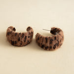 Load image into Gallery viewer, Womens Vintage Leopard Print Faux Horsehair Hoop Earrings N6K172