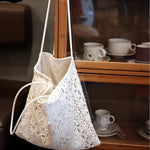 Load image into Gallery viewer, Sequined Lace Fabric Tote Bag Multi Position Carry S5P340