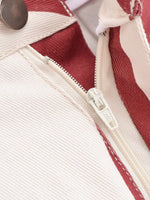 Load image into Gallery viewer, High Waist Slimming Stripe Tapered Jeans Red White N6H131