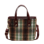 Load image into Gallery viewer, Plaid PU Bucket Bag Women Crossbody Shoulder Tote S5P720