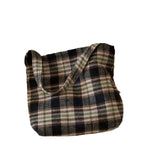 Load image into Gallery viewer, Plaid Tweed Shoulder Bag Women Vintage Large S5P646