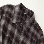 Load image into Gallery viewer, Loose Fit Checkered Shirt Women Gray Belted Long Sleeve N5A773