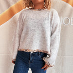 Load image into Gallery viewer, Lace Trim Round Neck Pullover Women N5A864