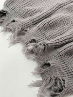 Load image into Gallery viewer, Solid Off-Shoulder Knit Pullover Distressed Edge N6G264