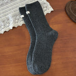 Load image into Gallery viewer, Thick Thermal Crew Socks Wool Blend Striped Cuffed M5A304