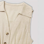 Load image into Gallery viewer, Khaki V Neck Shirt Dress Women Belted A Line N5A919