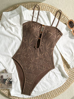 Load image into Gallery viewer, Solid Color Jacquard One-Piece Swimsuit Women N6C298