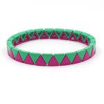 Load image into Gallery viewer, Rainbow Triangles Bracelet Modular Gold Enamel S5P050