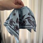 Load image into Gallery viewer, Ocean Print Square Scrunchie Vintage Beach Hair Scarf N6F136