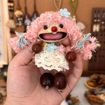 Load image into Gallery viewer, Cute Bean Pod Doll Bag Charm Keychain Handmade Wood N6F290