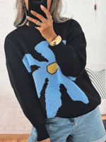 Load image into Gallery viewer, Floral Contrast Round Sweater Mid Heavy Options N5A220