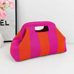 Load image into Gallery viewer, Women's Woven Striped Shell Knit Handbag N6J140