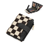 Load image into Gallery viewer, Grid Check Leopard Print Card Holder Wallet Purse N6G088