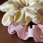 Load image into Gallery viewer, Solid Satin Pearl Scrunchie High Elasticity Women N6H184