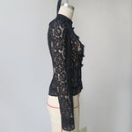 Load image into Gallery viewer, Lace Trim Stand Collar Blouse Women Office Elegant N5A798