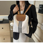 Load image into Gallery viewer, Unisex Nylon Color-Block Flap Backpack N6J199