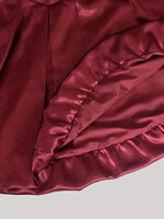 Load image into Gallery viewer, Satin Tulip Dress Women Red Puff Sleeve Pleated N5A778