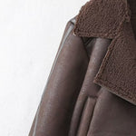 Load image into Gallery viewer, Notch Collar Zip Detail Shearling Jacket Women N5A570