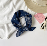 Load image into Gallery viewer, Cotton Paisley Print Small Square Scarf Neck Wrap N6H114