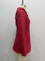 Load image into Gallery viewer, Red Long Padded Coat Women Hooded Windproof Zip N5A772