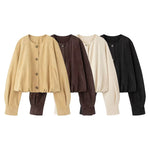 Load image into Gallery viewer, PU Single Button Round Neck Jacket Women N6A152