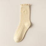 Load image into Gallery viewer, Ruffle Trim Slouch Socks Women N6C155