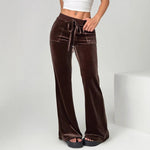 Load image into Gallery viewer, Velvet Flare Pants Office Wide Leg Corduroy Drape N5A819