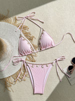 Load image into Gallery viewer, Sexy Triangle Cup Halter Tie Bikini Swimsuit Women N6A067