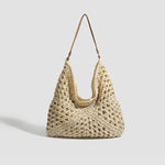 Load image into Gallery viewer, Hand Woven Straw Tote Polyester Lining S5P312