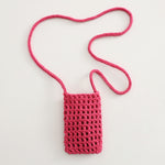 Load image into Gallery viewer, Hand Knit Mesh Crossbody Phone Pouch Cotton Polyester S5P302