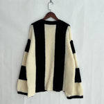 Load image into Gallery viewer, Oversized Stripe Knit Sweater Women Pink Black Color N5A831