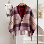 Load image into Gallery viewer, Plaid Faux Cashmere Scarf Women Autumn Winter Warm M5A327